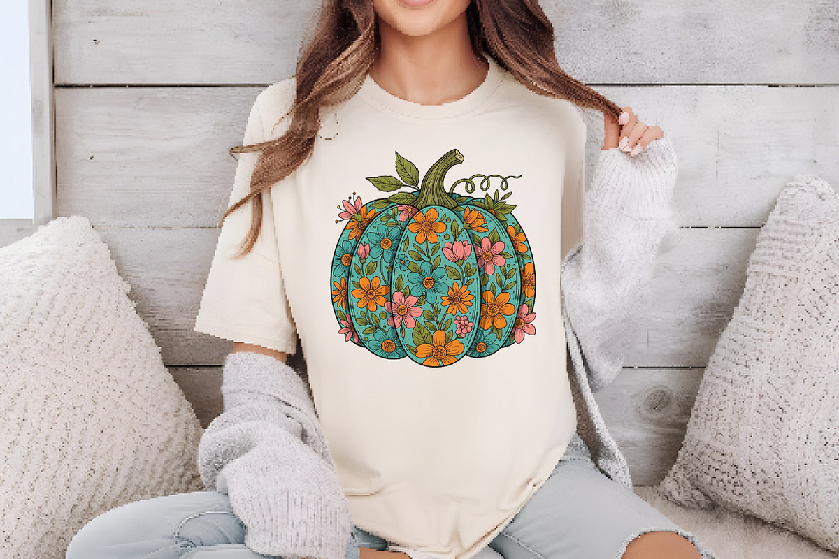 Floral Boho Fall Pumpkin Autumn PNG, an Illustration by Dream Creation (Photo 2 of 5)