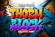 Thorm Block - Graffiti Font, a Blackletter Font by figuree studio (Thumbnail 1 of 8)