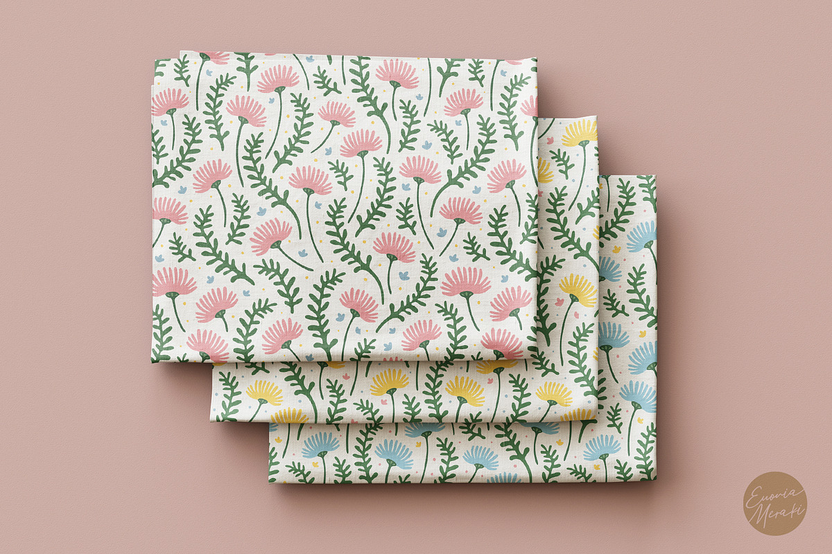 Simple Spring Pattern 01 - Floral, a Pattern Graphic by Euonia Meraki (Photo 2 of 10)
