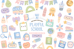 Pastel Back to School Clipart PNG, a Decorative Illustration by TatiMockup