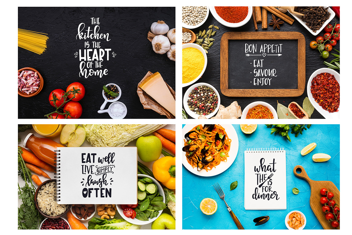 Food Calligraphy Quotes, a Decorative Illustration by Tatti Graphic Studio