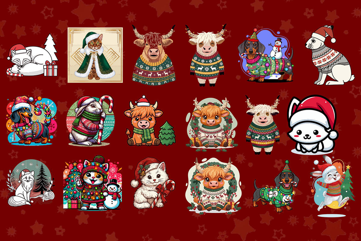 Festive christmas animal character, an Animal Illustration by Sofia's Fashion (Photo 2 of 3)