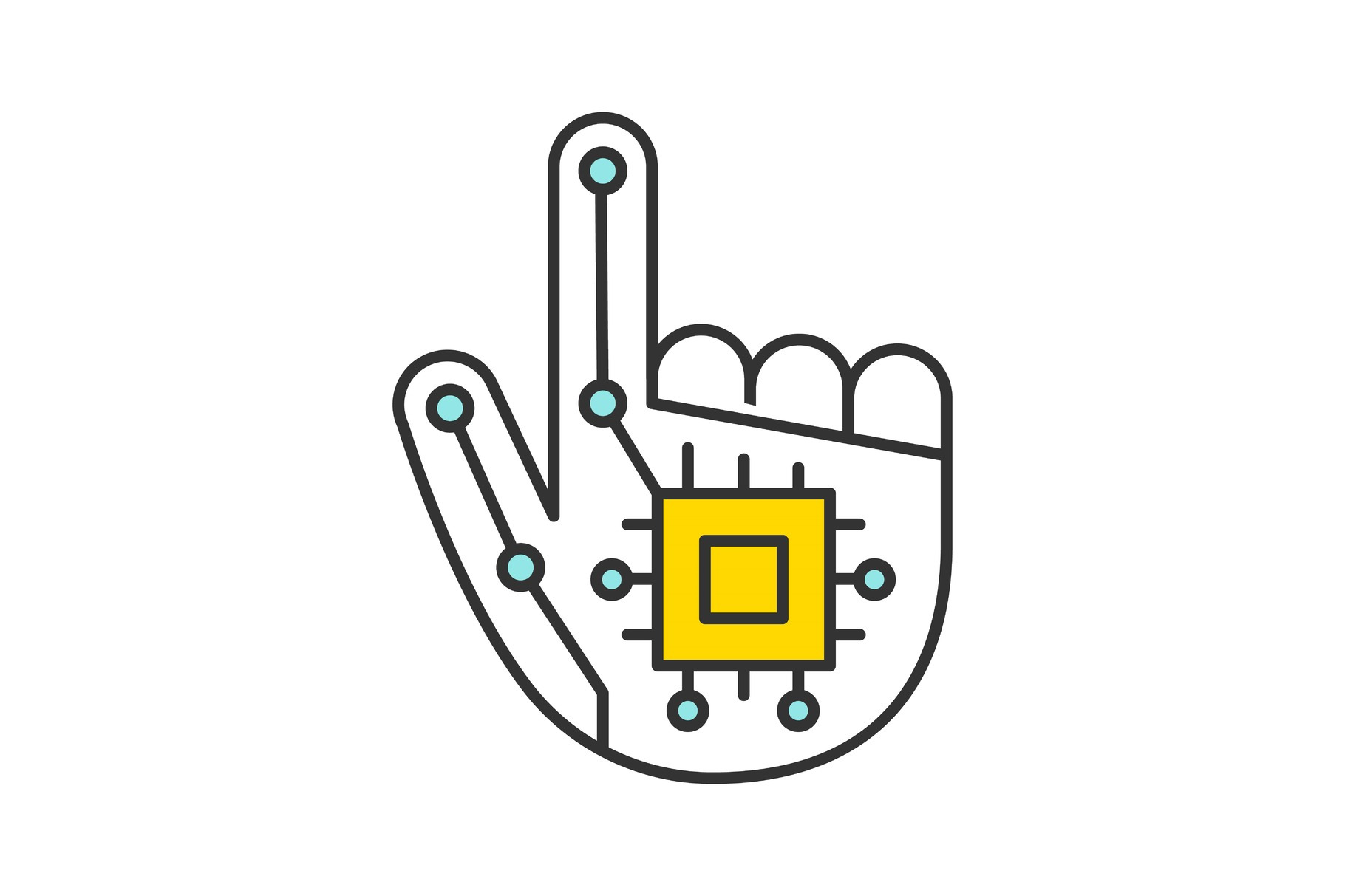 Robotic hand color icon, an Icon by IMG visuals icons