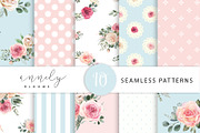 Watercolor patterns with roses, a Pattern Graphic by AnnelyBlooms (Thumbnail 1 of 7)