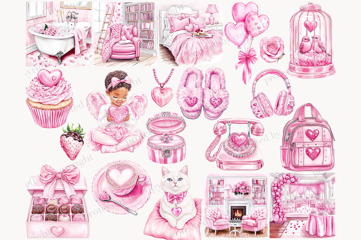 Sweet Love Valentine Clipart, a Person Illustration by GlamArtZhanna (Photo 4 of 8)