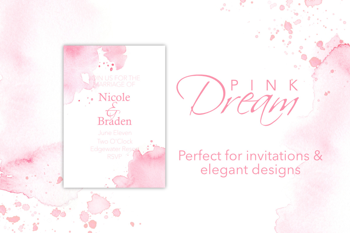 Pink Watercolor Backgrounds + Washes, an Illustration by Feather Grace Designs (Photo 6 of 7)