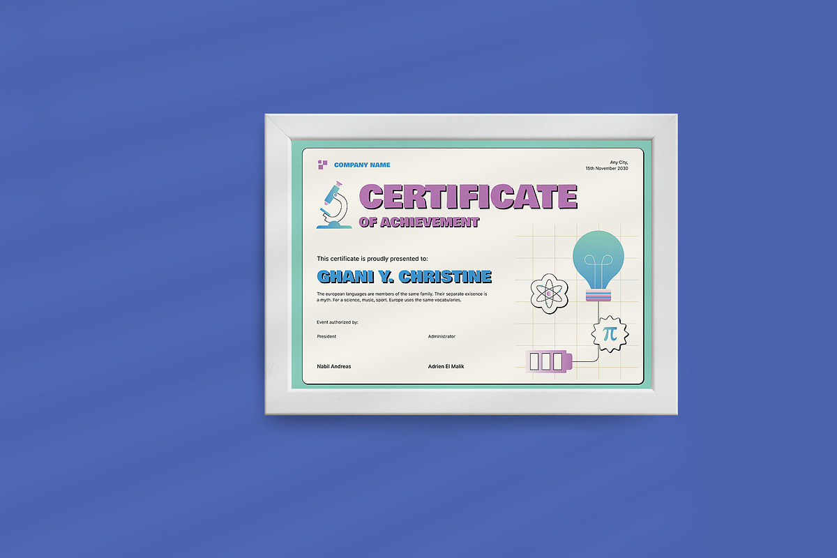 Science & Math Olympiad Certificate, a Print Template by Neermana (Photo 3 of 4)