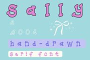 Sally, a handmade serif displayfont, a Serif Font by Eryn Rose Design (Thumbnail 1 of 10)