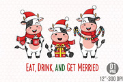 Farm Animal Christmas Cow Quotes PNG, an Illustration by Designking (Thumbnail 1 of 4)