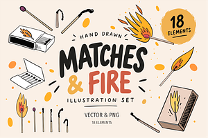 Matches & Fire Illustrations