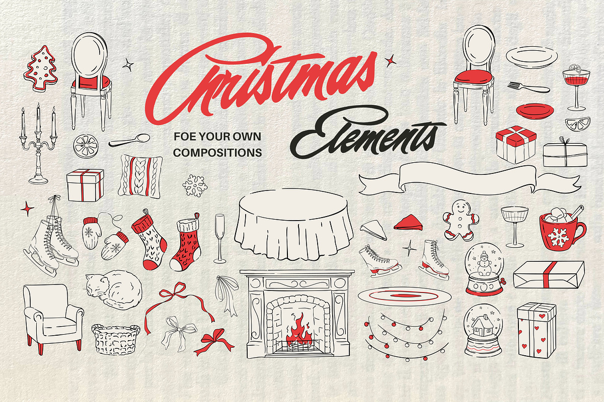 Hand-Drawn Christmas Collection, an Object Graphic by Iryna Danyliuk (Photo 2 of 14)