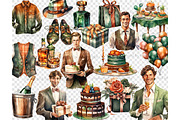 Man Birthday Clipart | Fashion Men, a Person Illustration by GlamArtZhanna (Thumbnail 4 of 5)