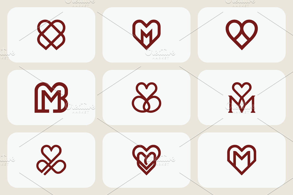Minimalist Heart Logo Bundle, a Branding & Logo Template by Vectorium Studio (Photo 1 of 2)