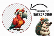 Quirky Christmas Animals Clipart, an Illustration by Libby Wishes (Thumbnail 2 of 7)