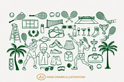 Hand-drawn Tennis Illustrations, an Illustration by cd-design.co (Thumbnail 2 of 7)