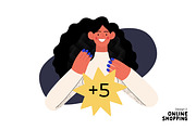 Online Shopping vector illustrations, a Templates & Theme by Grivina's shop (Thumbnail 7 of 26)