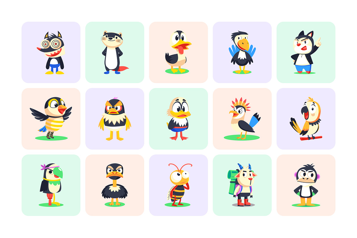 Animal Mascots Art Set, an Emoji Icon by Creative Stall (Photo 6 of 10)