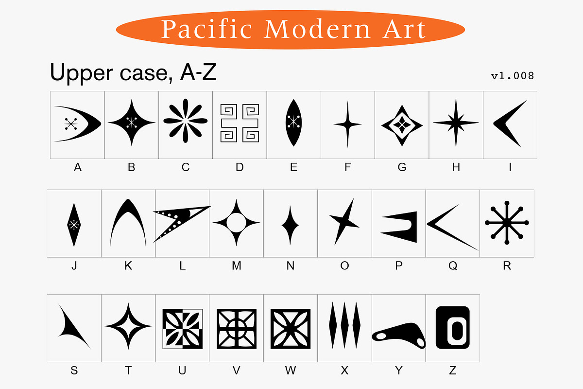 Midcentury Modern Icon Font Bundle, a Symbol Font by Pacific Modern Art (Photo 6 of 25)