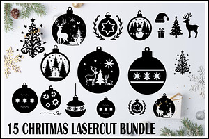 Christmas Laser Cut Ornament Bundle, a Graphic by Designer_Momina