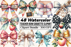 Teacher Bow Coquette Clipart PNG, an Illustration by DreamCafeArt