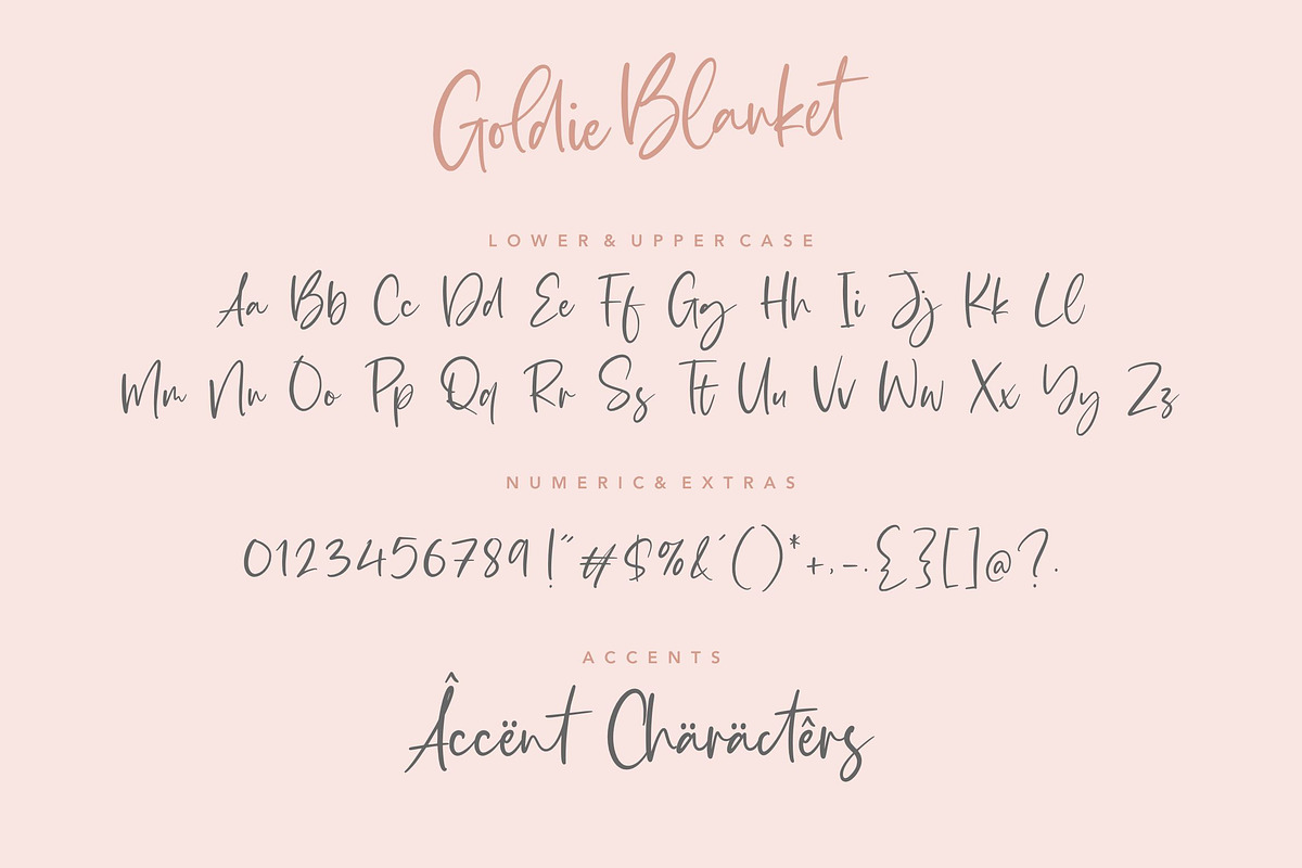 Goldie Blanket - Modern Calligraphy, a Script Font by Letterative Studio (Photo 6 of 7)