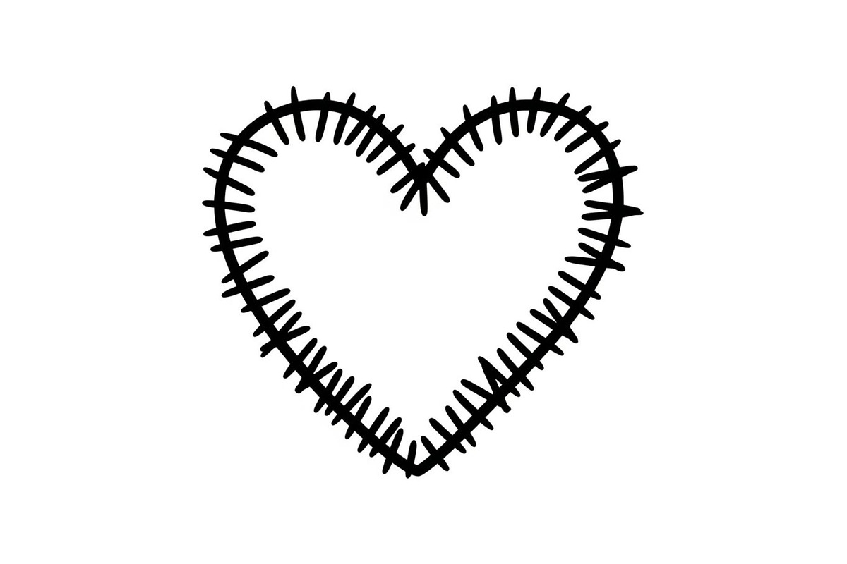 Stitched Heart Silhouette Vector Bun, an Illustration by Designs_River (Photo 10 of 41)