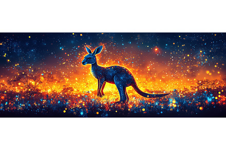 Kangaroo silhouette glowing under a, an Animal Photo by Rodica Ciorba