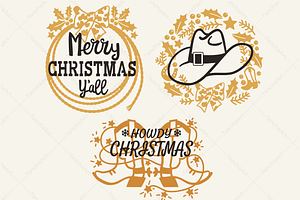 Cowboy Christmas SVG Bundle, Howdy