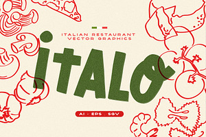 Italian Food Restaurant Line Vectors, a Graphic by tomodachi studio
