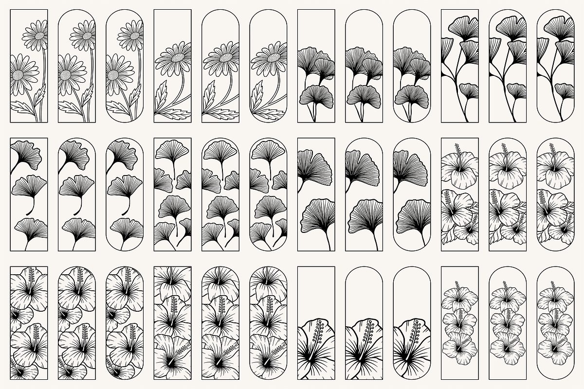 Floral Bookmark Template Bundle, a Stationery Template by Kusumaillustration (Photo 6 of 11)