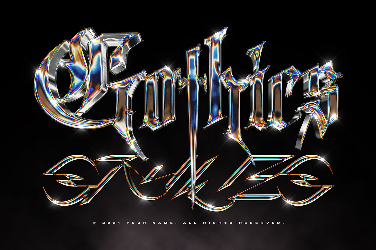 Chrome Text Effects Bundle 02, a Layer Style Add-On by Hyperpix Productions (Photo 24 of 48)