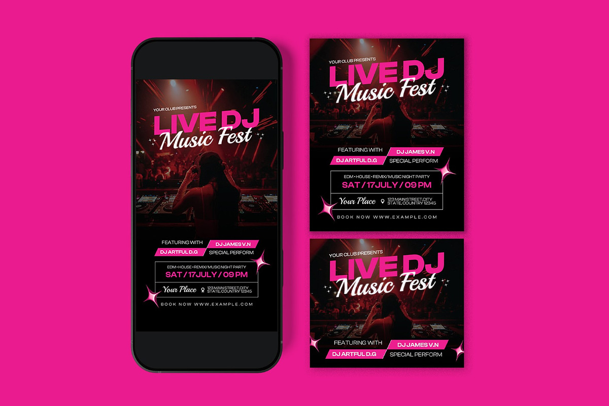 Live DJ Music Fest Flyer, a Flyer Template by graphicook (Photo 3 of 3)