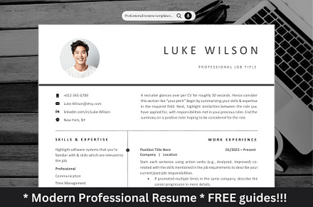 Stylish ATS Resume Word,Pages & GDoc