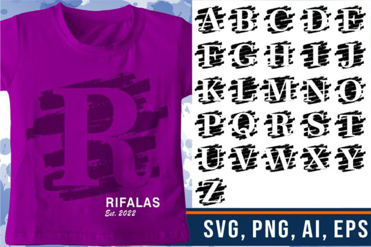 Distressed, Splash Alphabet Bundle, a Graphic by D2PUTRI (Photo 13 of 14)