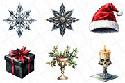 Watercolor Gothic Christmas Clipart, an Illustration by DreamPrint404 (Thumbnail 4 of 7)
