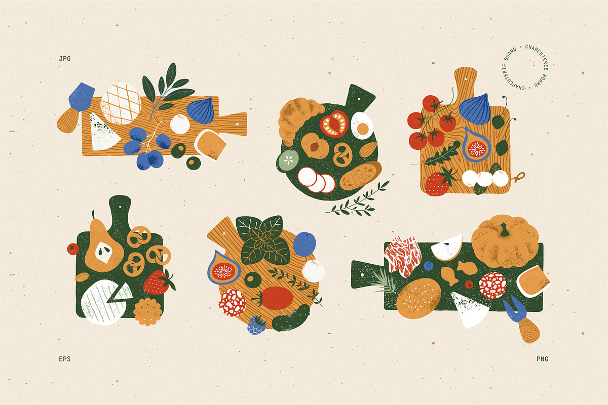 Charcuterie illustrations, a Food Illustration by adehoidar (Photo 10 of 11)