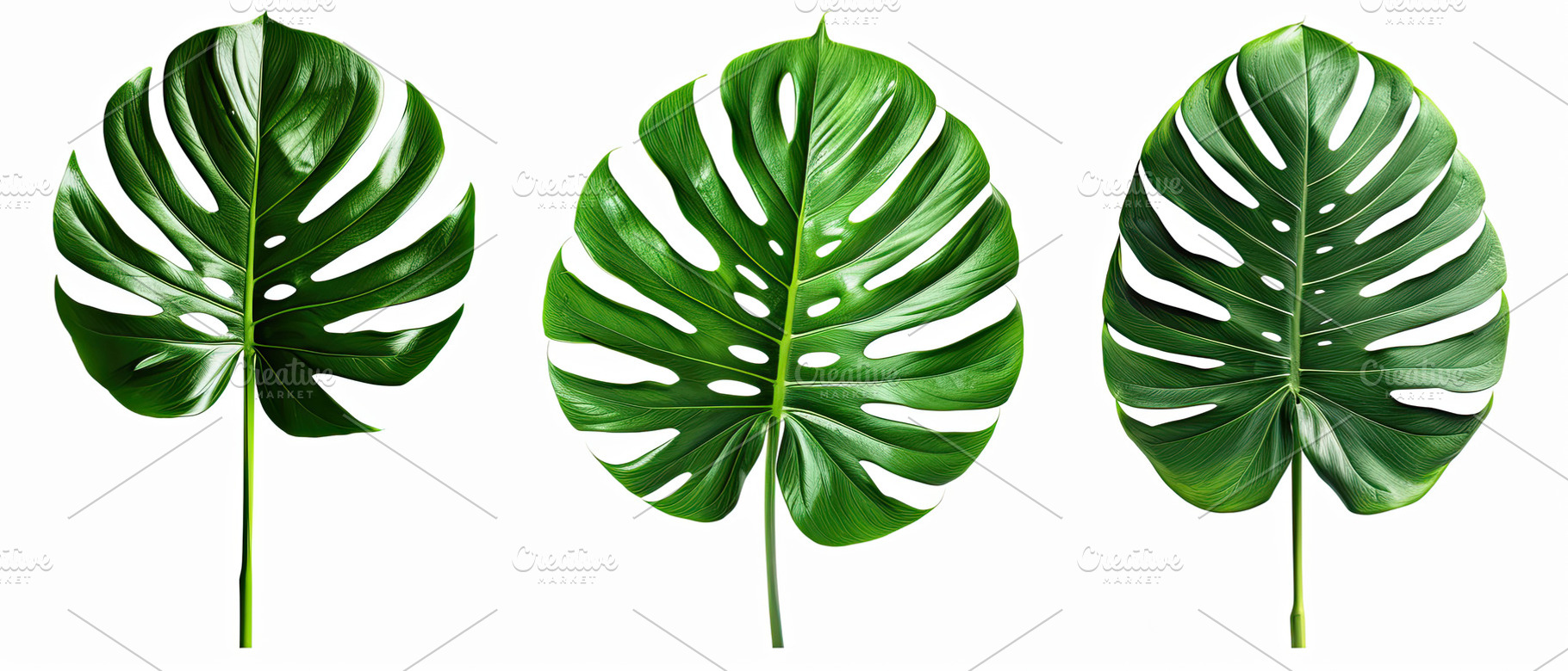 A collection of various Monstera lea, a Photo by LOGOCREATIVE