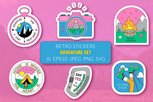Retro Stickers Adventure Set