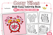 Cozy Vibes Bold & Easy Coloring Book, a Decorative Illustration by Ink Gallery (Thumbnail 1 of 9)
