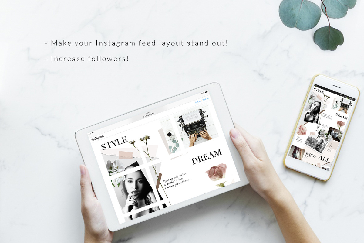 Instagram PUZZLE template - Floral, a Social Media Template by CreativeFolks (Photo 4 of 6)