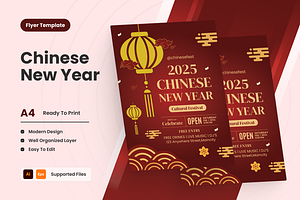 Chinese New Year Flyer, a Flyer Template by SquidPixey