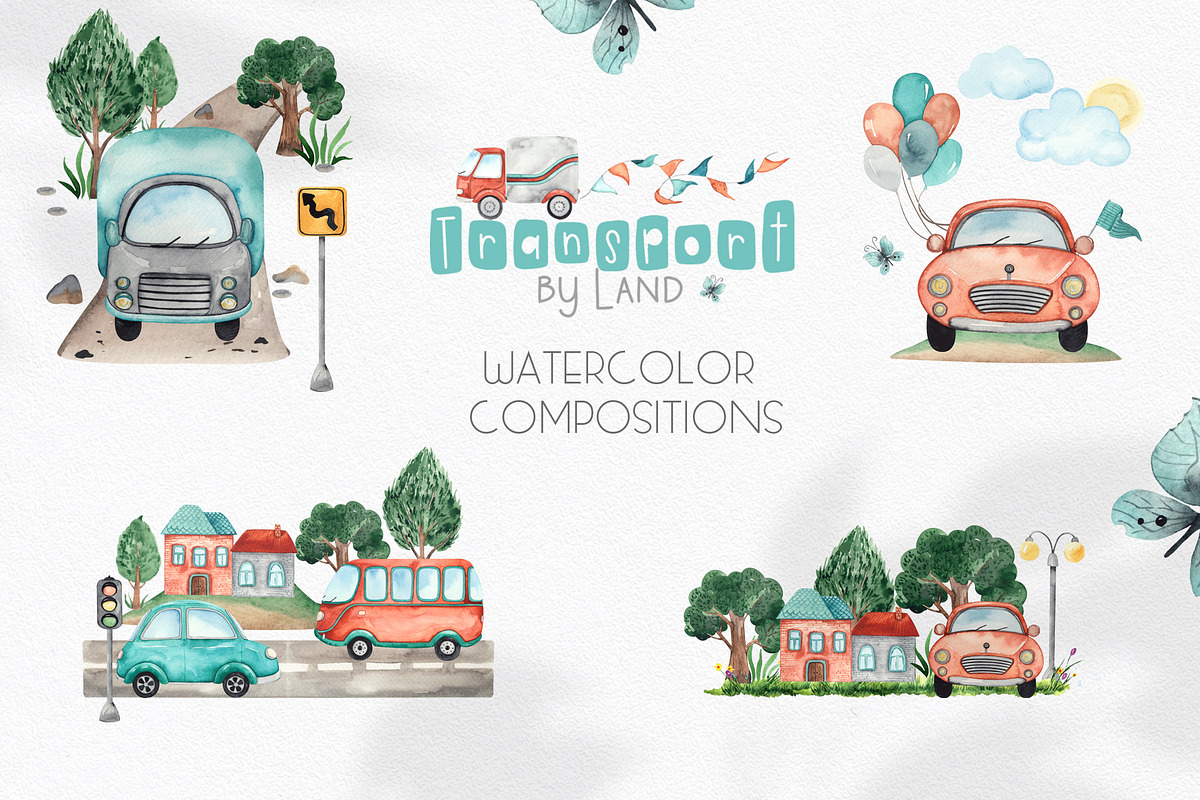 Watercolor Transport by land, an Object Graphic by Ana-Sakuta (Photo 2 of 22)
