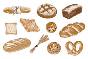 Bakery and sweets colorful sketches, a Food Illustration by Akimo Mia (Thumbnail 2 of 8)