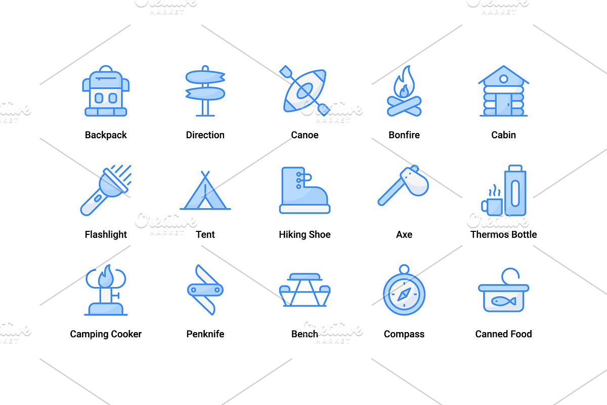 Camping Icons Set, an Outline Icon by Vector Squad (Photo 4 of 5)