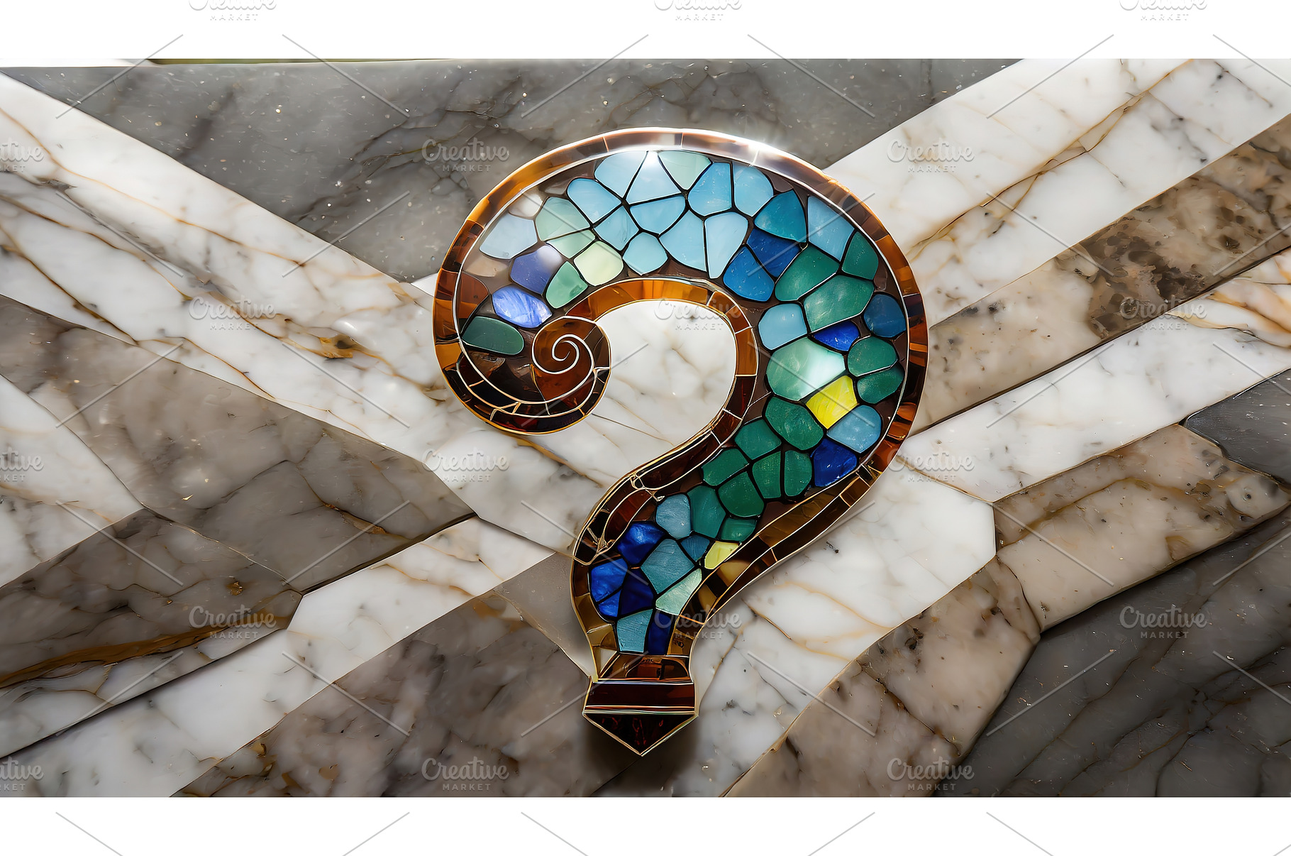 A colorful mosaic question mark, an Arts & Entertainment Photo by Igor Tichonow