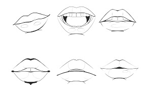 Lips Mouths Set 2 Procreate Brush