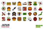 Japan Icon Pack Filled Outline Style, a Solid Icon by MEDZ (Thumbnail 1 of 3)
