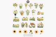 sunflower cottagecore clipart set, a Decorative Illustration by Patishop Art (Thumbnail 7 of 10)