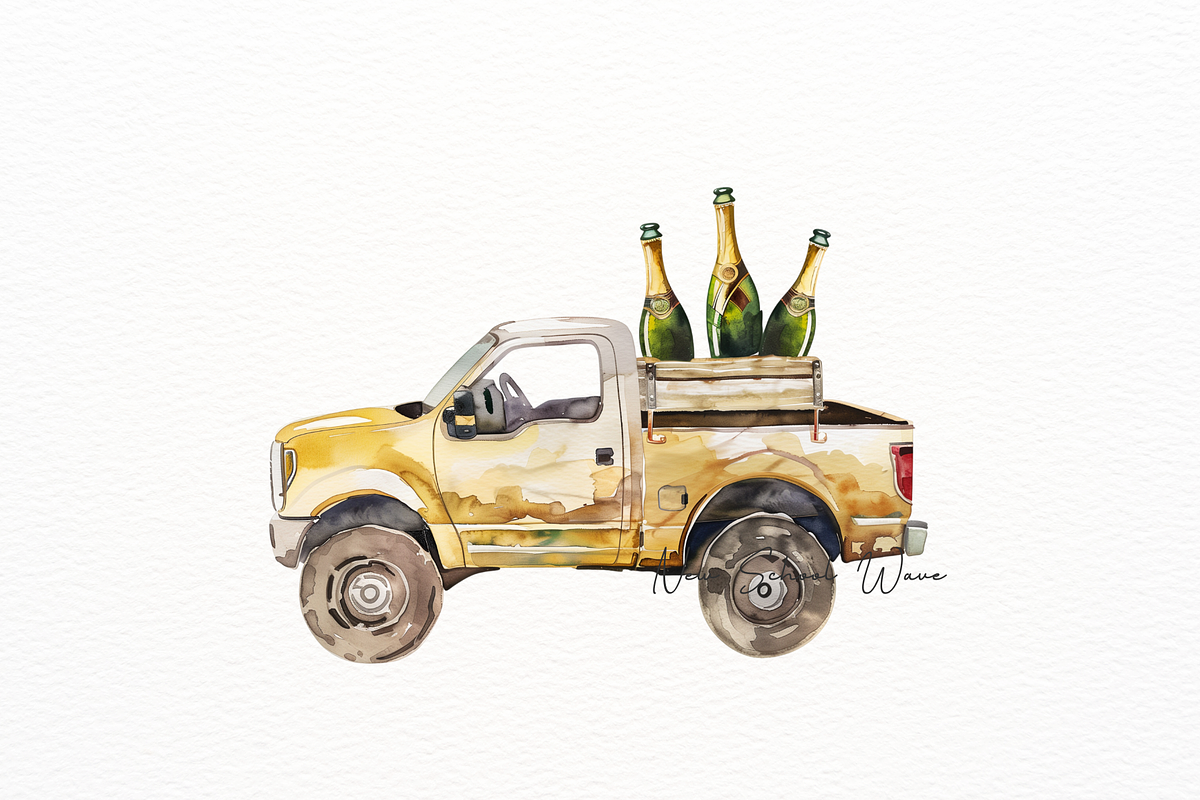 Watercolor Truck Clipart, an Object Illustration by New-School-Wave (Photo 3 of 5)