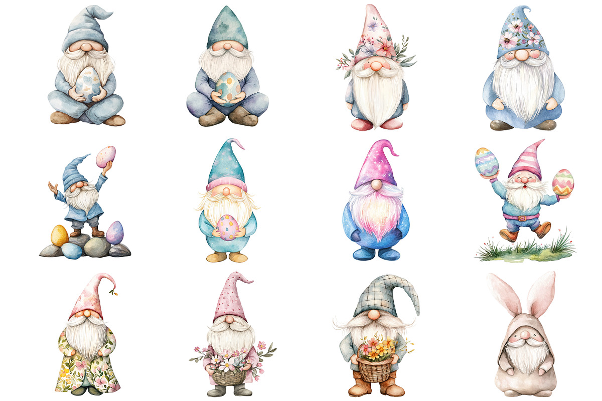 Easter Gnomes Clipart, an Illustration by Design Market (Photo 2 of 5)